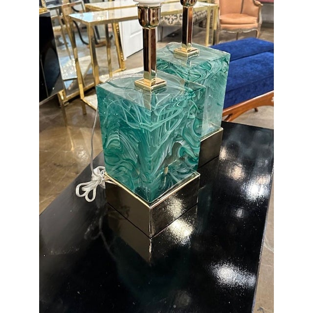 Modern Murano Glass Block Lamps For Sale - Image 3 of 7