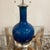 Mid-Century Modern Hand Signed Original Christopher Spitzmiller Prussian Blue Gourd Lamp For Sale - Image 3 of 10