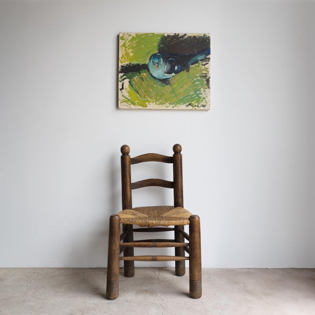 1960s Mid Century Pigeon Portrait, Original Vintage Oil Painting, 1960s For Sale - Image 5 of 8