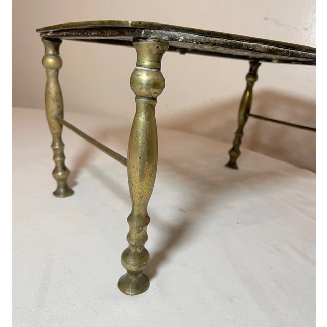 Rare Antique 18th Century Engraved Pierced Brass Lion Fireplace Footman Trivet For Sale - Image 10 of 15