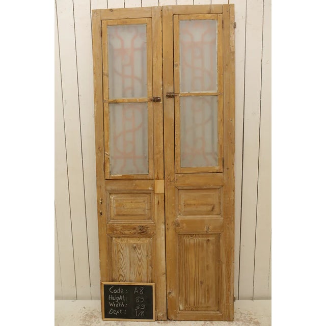 Late 19th Century Double French Doors With Metal/Glass - A Pair For Sale - Image 4 of 5