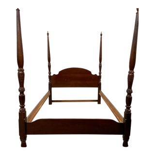 Vintage Queen Size Carved Four Poster Rice Bed For Sale