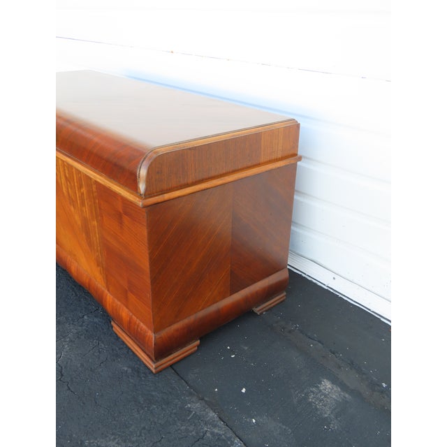 Art Deco Lane Art Deco Waterfall Inlay Cedar Chest Blanket Trunk 6619 For Sale - Image 3 of 18