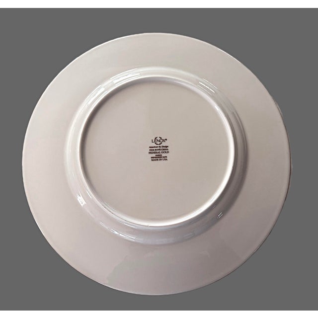Lenox Federal Gold Fine Bone China Dinner Plates - Brand New - Set of 5 For Sale - Image 10 of 11