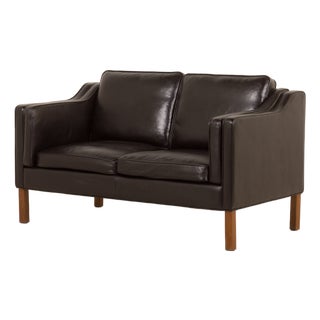 Danish Black Aniline Leather Sofa by Hurup, 1980s For Sale