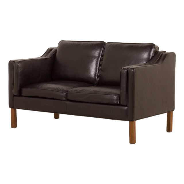 Danish Black Aniline Leather Sofa by Hurup, 1980s For Sale