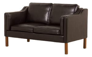 Danish Black Aniline Leather Sofa by Hurup, 1980s