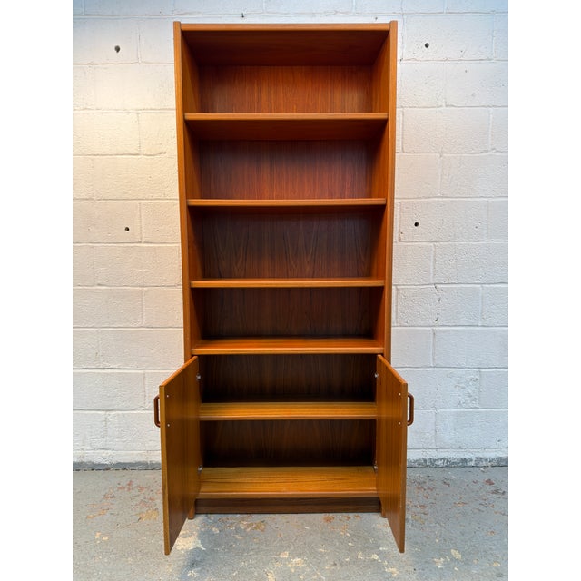 Brown Vintage Danish Teak Mid-Century Modern Bookcase For Sale - Image 8 of 15