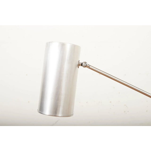 Counterbalance Floor Lamp in Chrome-Plated Metal with Aluminum Cylinder Shade For Sale - Image 5 of 11