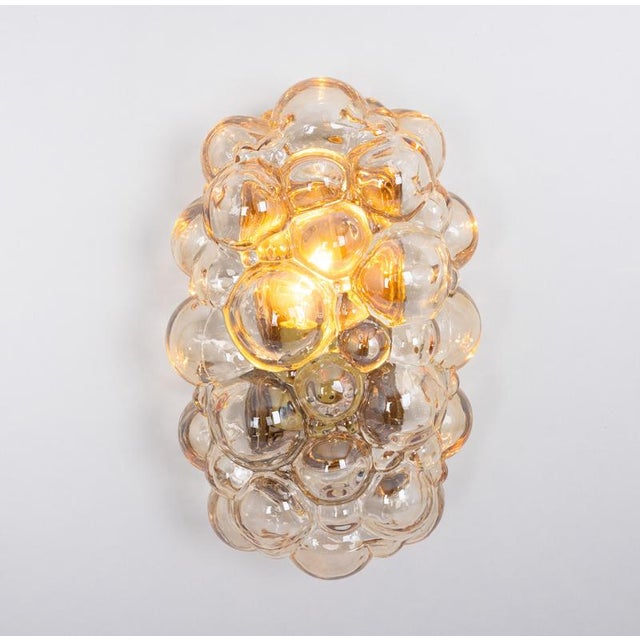 Amber Bubble Glass Sconce by Helena Tynell for Limburg, Germany, 1960s For Sale - Image 13 of 16