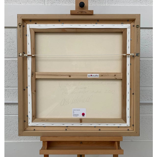 Textile Black & White Painting of Victoria Embankment London - Unique Original Art by British Urban Artist, 2019 For Sale - Image 7 of 8