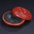 Vintage Chinese Cinnabar Lacquer Round Box – Carved Floral Motif, Jewelry Trinket Box For Sale - Image 9 of 11