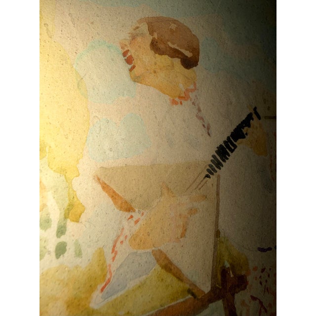 1930s 1938 Original Folk Art Watercolor Painting by Boris Kryloff For Sale - Image 5 of 10