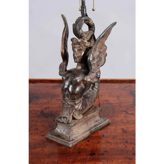 Late 19th Century Bronze Sculpture Lamps - a Pair For Sale - Image 4 of 8