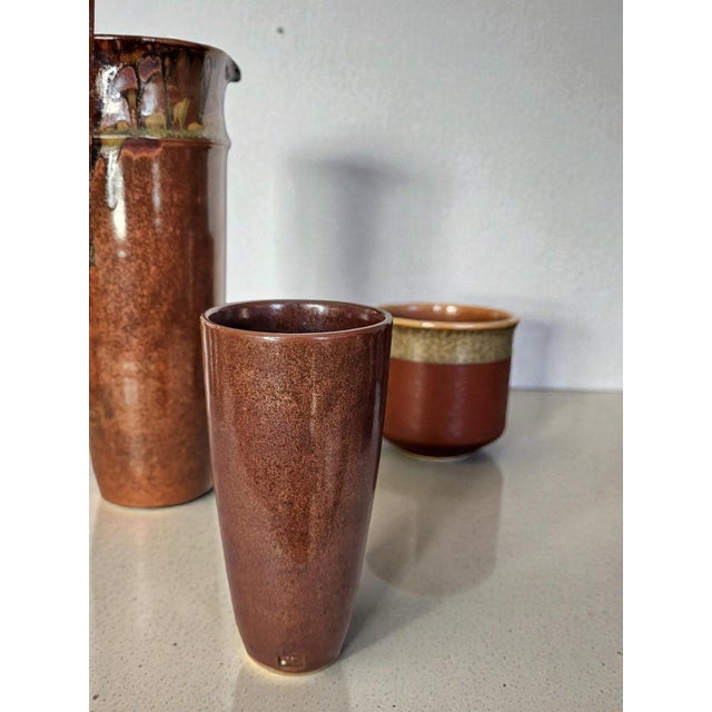 Vintage Water Service in Stoneware by Jean Cacheleux, 1970s, Set of 7 For Sale - Image 13 of 15