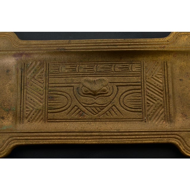 Tiffany Studios New York American Indian Pattern Bronze Doré Pen Tray For Sale In South Bend - Image 6 of 10
