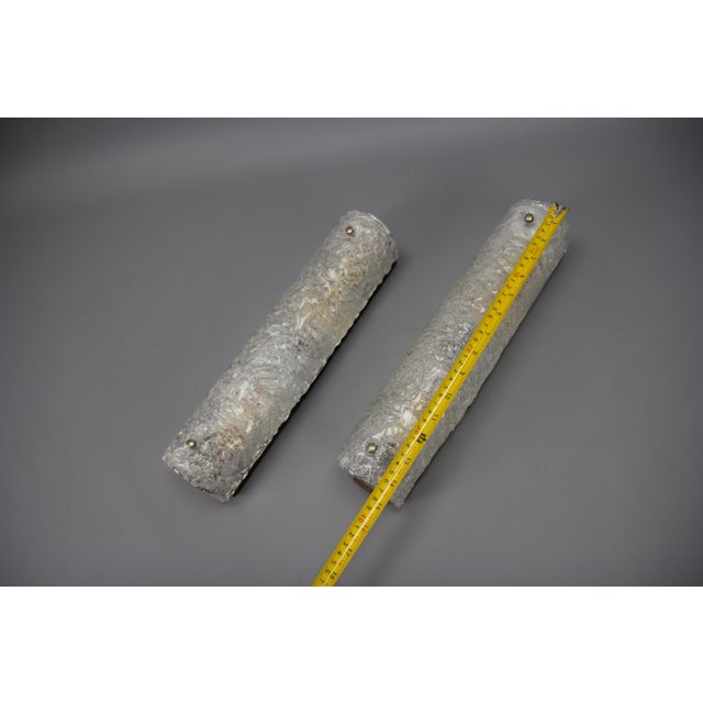 Mid-Century Modern Ice Glass Wall Sconces with Sockets, 1970s, Set of 2 For Sale - Image 18 of 18