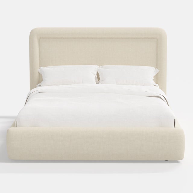 Cloth & Company Stoffer Home x Cloth & Company Marisa Platform Bed in Relaxed Linen Cream - Queen For Sale - Image 4 of 7