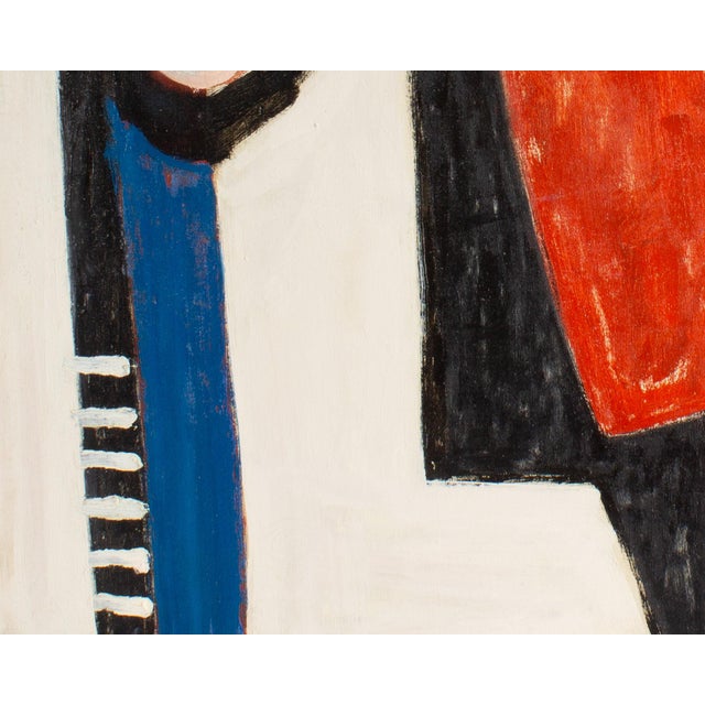 White 1950s Abstract Oil on Canvas Painting by Charles Mussett For Sale - Image 8 of 10