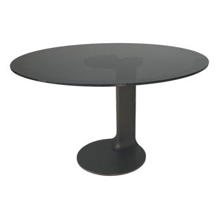 Italian Modern Round TL59 Dining Table attributed to Afra and Tobia Scarpa for Poggi, 1980s For Sale