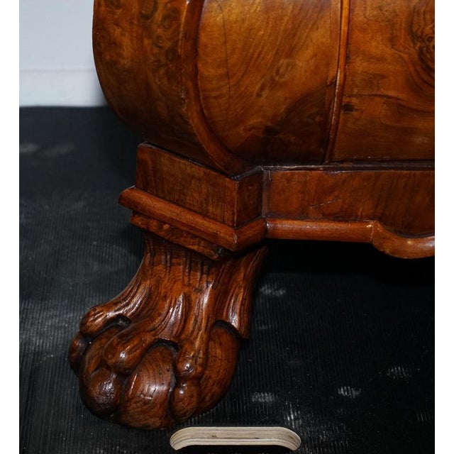 Antique Dutch Louis XV Style Burr Walnut Bombay Linen Press Cabinet, 1750 For Sale - Image 6 of 18