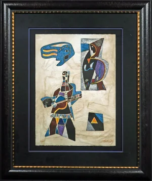 Neal Doty "Flashback Doors"w/Custom Frame H.Signed Intaglio Etching W/Embossing!