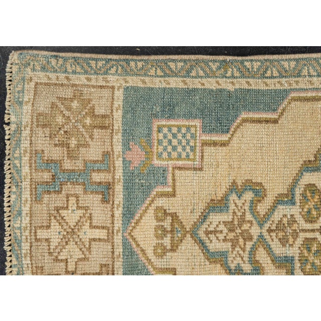 Early 21st Century Turkish Mini Rug Oriental Hand Knotted Vintage Rug 1'9" x 3'6" #21244 For Sale - Image 5 of 8