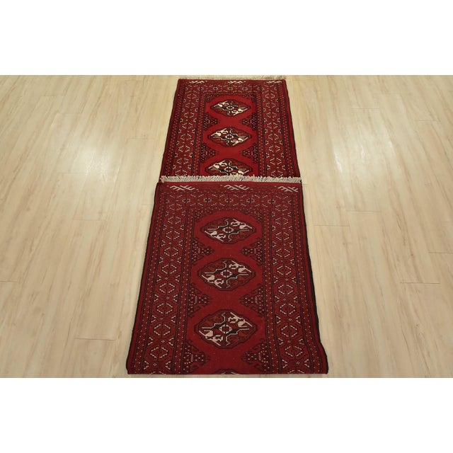 Turkmen Runner 2’7” X 9’8” Red Wool Vintage Tribal Hand-Knotted Oriental Rug For Sale - Image 11 of 12