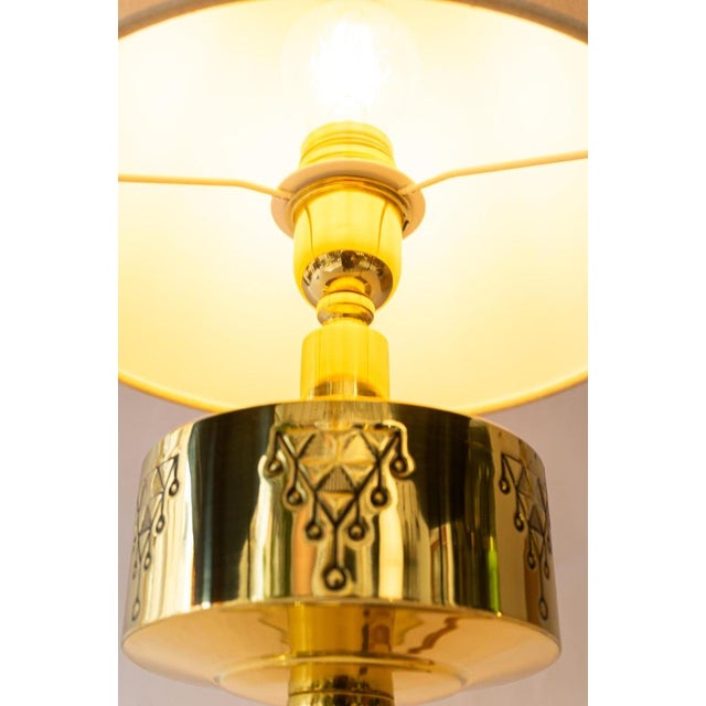 Large Art Deco Table Lamp with Fabric Shade, 1920 For Sale - Image 12 of 18