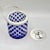 Mid-Century Modern Cobalt Blue Overlay Cut Crystal Biscuit Barrel with Silver-Plated Mount, 1950s For Sale - Image 10 of 18