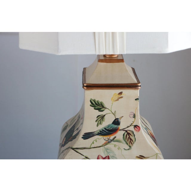 Palm Beach Regency Style Tole Bird Table Lamp by John-Richard For Sale - Image 4 of 12