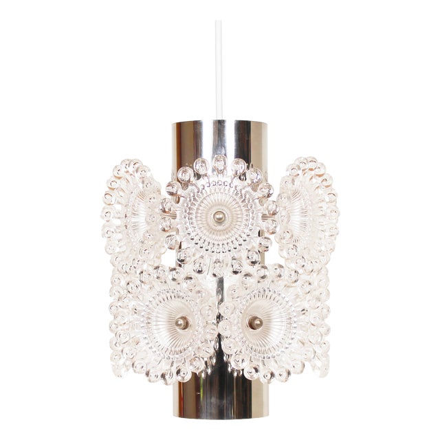 Vintage Chrome Pendant Lamp from Sölken Leuchten, 1970s For Sale