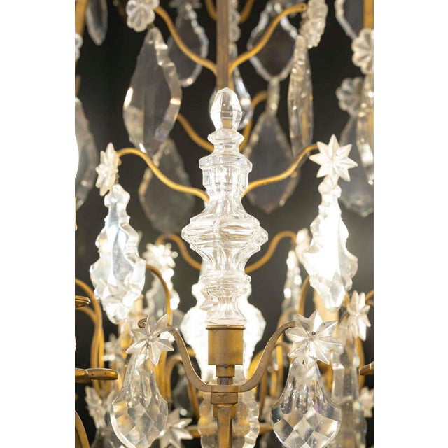 Large 19th Century Napoleon III Louis XV Chandelier in Bronze and Crystal For Sale - Image 6 of 10