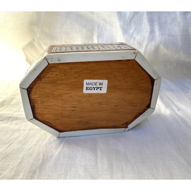 Moroccan Handmade Egyptian Mother of Pearl Trinket Box For Sale - Image 3 of 7