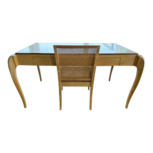 Modern Mid Century Style Desk With Chair For Sale