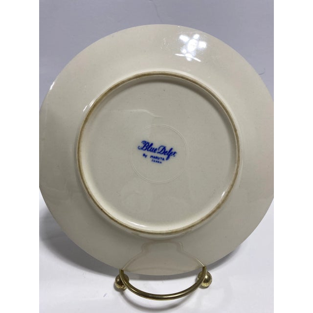 Blue Early 20th Century Blue & White China Porcelain Plates - Set of 6 - Plate Wall For Sale - Image 8 of 12