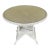 Vintage Coastal White Wicker Round Dining Table With Inset Glass Top For Sale