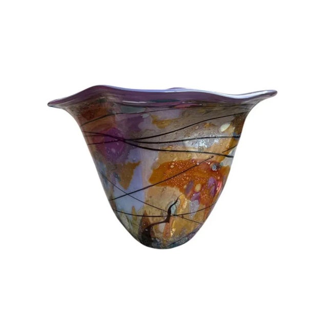 Hand Blown Art Glass Vase - John Gerletti Studio - Abstract Design 1989 - Signed For Sale In New York - Image 6 of 9
