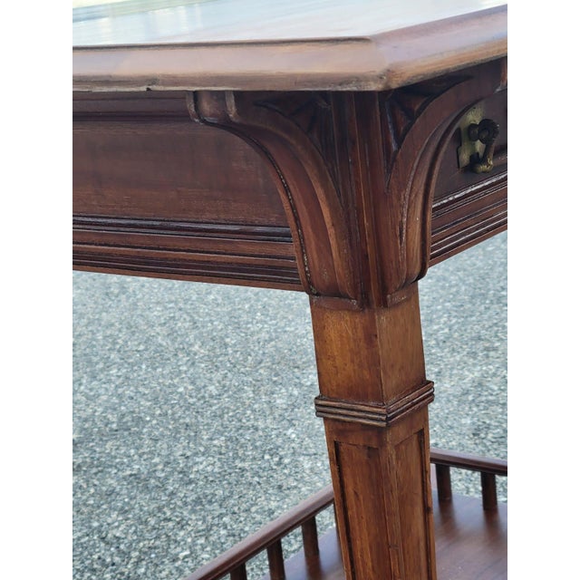 19th Century French Solid Cherry Partner Desk. For Sale - Image 11 of 17