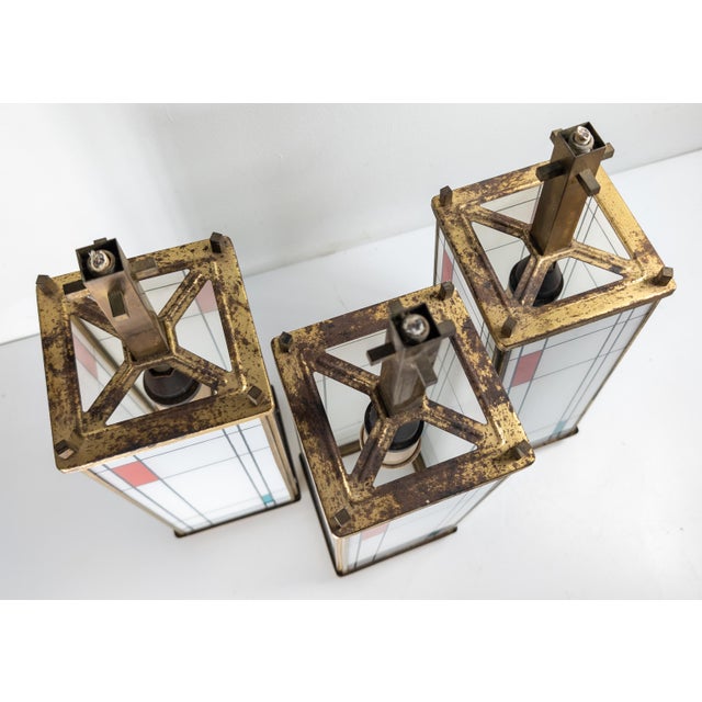 20th Century Modern Pendant Lamp Shades in De-Stijl Style After Piet Mondrian For Sale - Image 9 of 18
