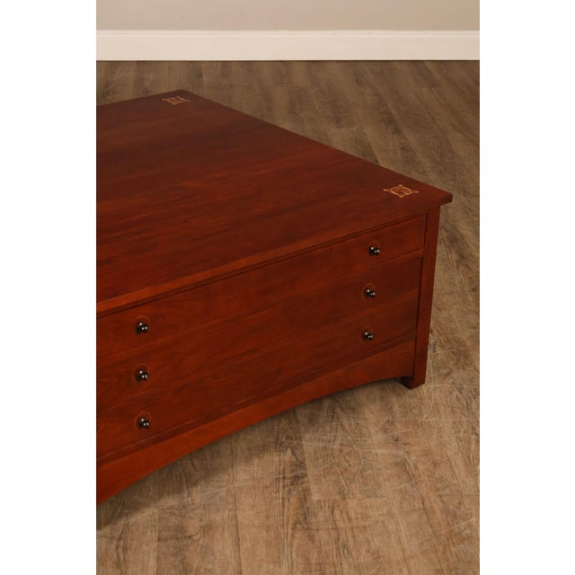 Stickley Harvey Ellis Square Cherry Storage Cocktail Table For Sale - Image 9 of 18
