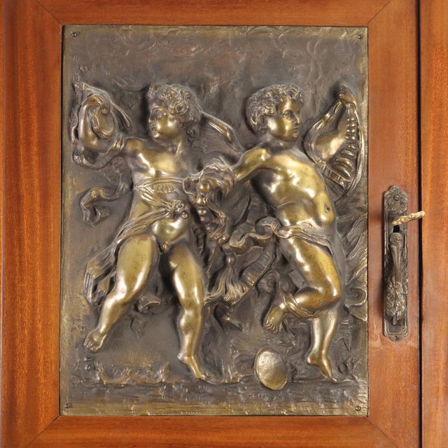 Wood Art Nouveau Cabinet in Mahogany and Marble For Sale - Image 7 of 16