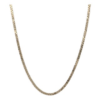 S Link Chain Necklace 14k Yellow Gold 15.75" 1.9mm For Sale