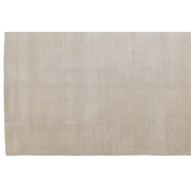 12x18 Modern Handmade Solid Beige Oversized Area Rug - 100% Wool For Sale - Image 9 of 10