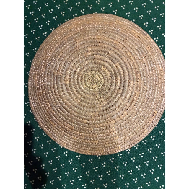 1970s 1970s Handmade Bahamian "Plait Lady" Large Basket, 23" Diameter For Sale - Image 5 of 5