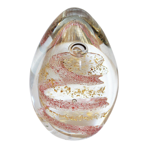 1970s Blown Glass Egg Paperweight
