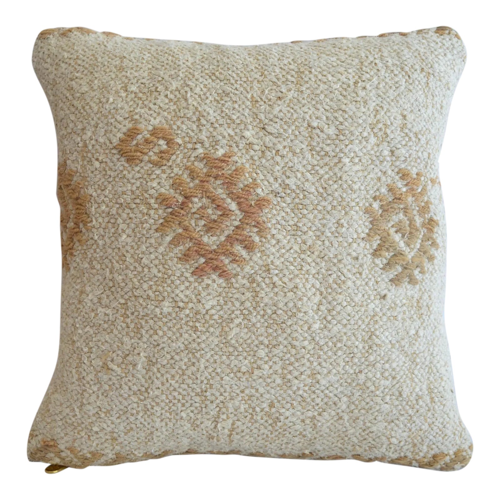 Hand Woven Throw Pillow Pure Natural Hemp Kelim Pillow 16