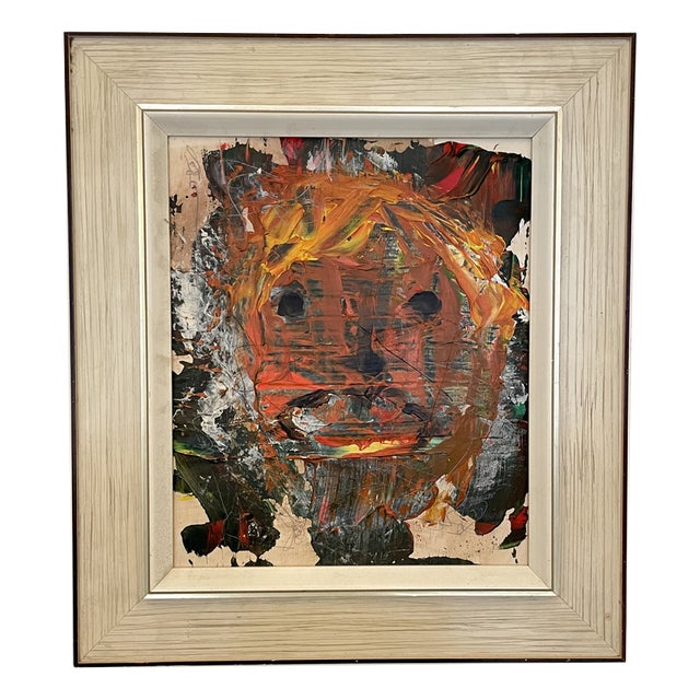 Modern Multicolored Painting, 2022, Acrylic on Wood, Framed For Sale