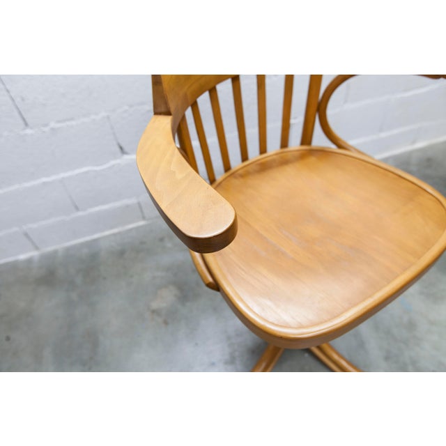 Scandinavian Swivel Office Chair in Bentwood from Thonet, 1960s For Sale - Image 11 of 18