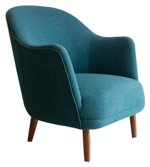 Danish Modern Easy Chair in Teal Blue, 1950s